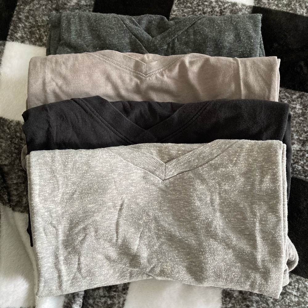 Basic VNeck TShirt Bundle -Neutral Colors